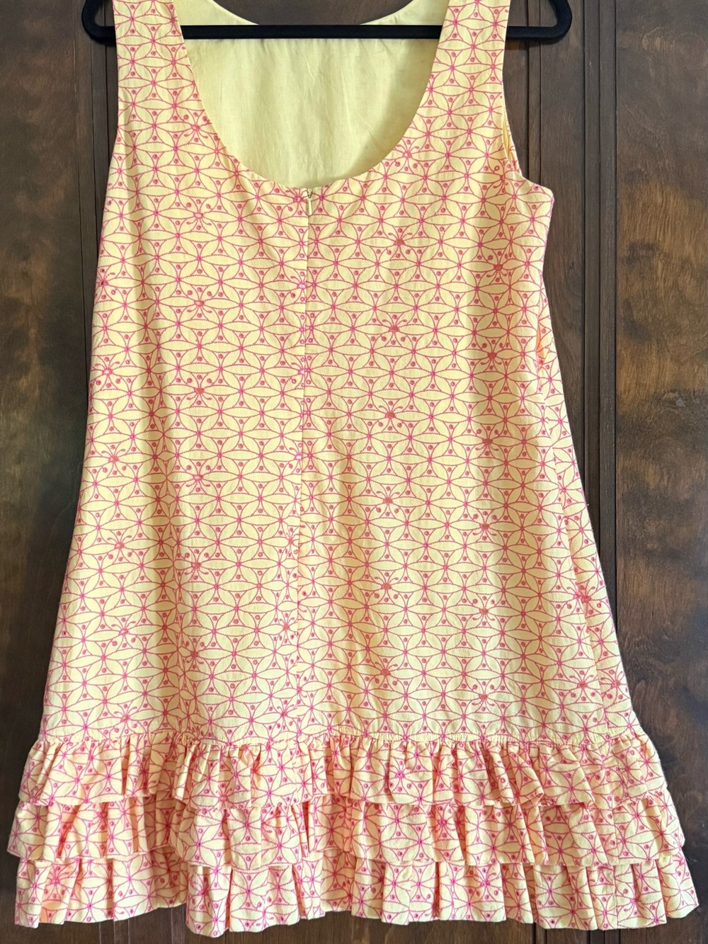 Lilly Pulitzer Yellow & Pink Eyelet Ruffle Hem Dress - Picture 2 of 4